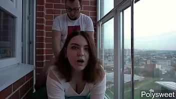 Play Hard sex on the balcony. the neighbors are shocked ...